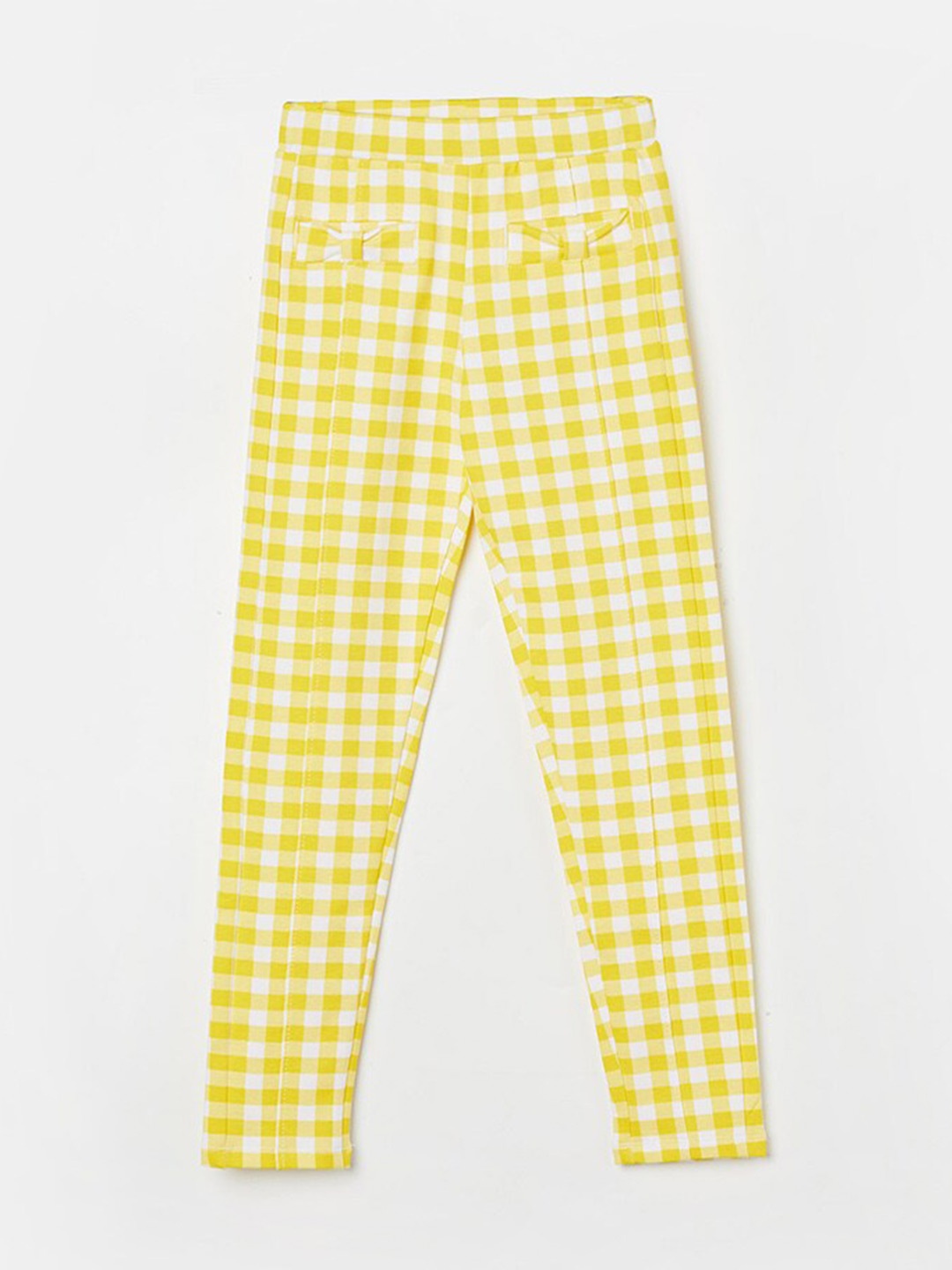 

Fame Forever by Lifestyle Girls Slim Fit Checked Jegging, Yellow