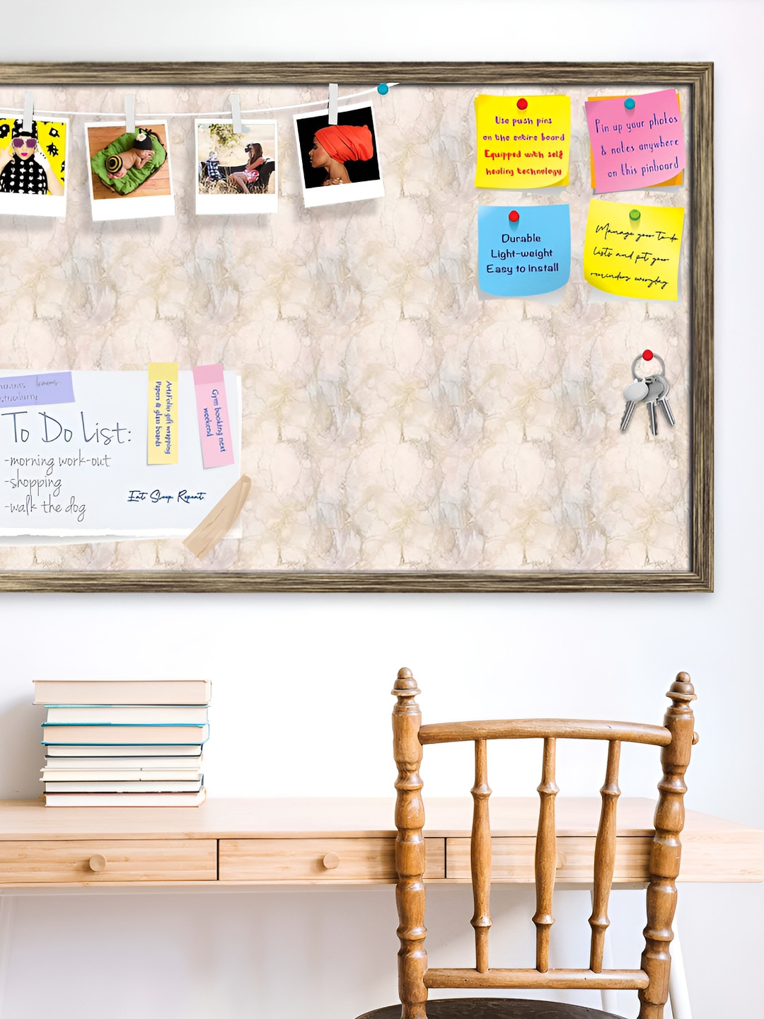 

ArtzFolio Pink & Peach Coloured Wood Bulletin Board With Sticky Notes