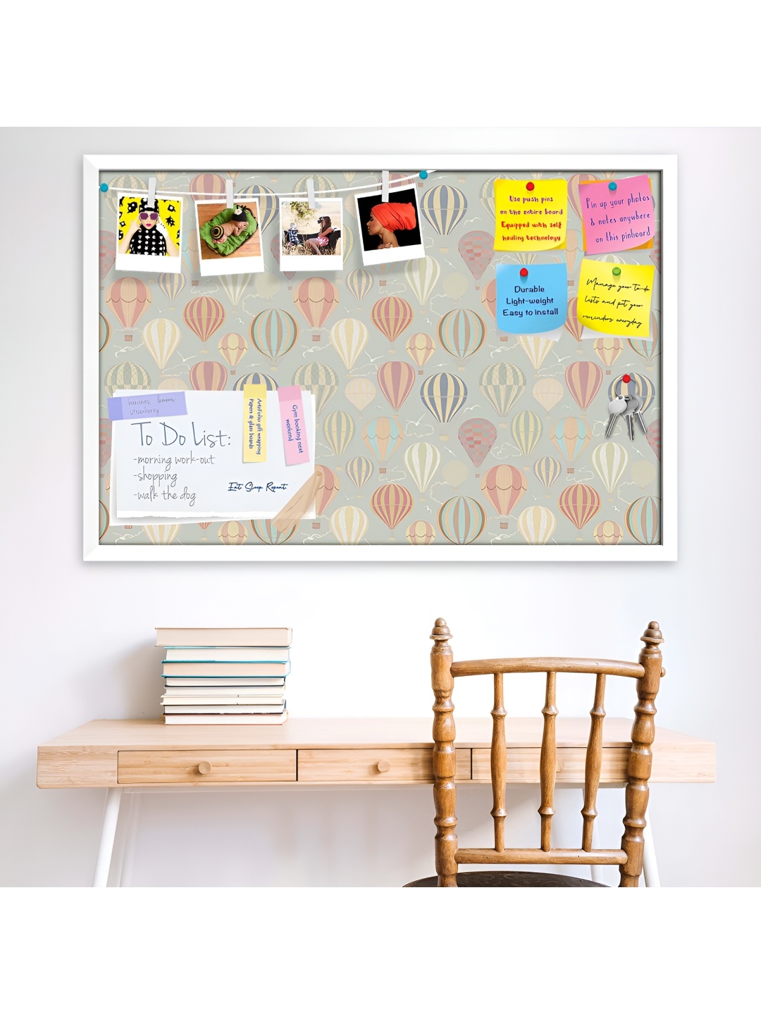 

ArtzFolio White Air Balloons Printed Wooden Bulletin Board
