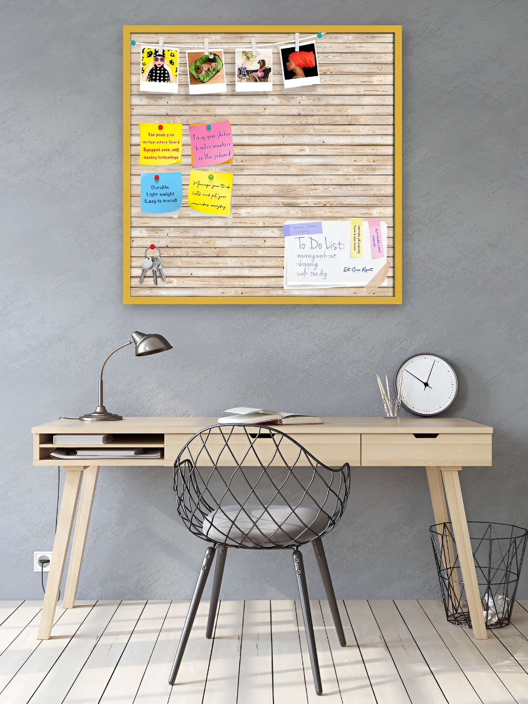 

ArtzFolio Beige & Yellow Wooden Bulletin Board With Sticky Notes Wall Hangings Decor