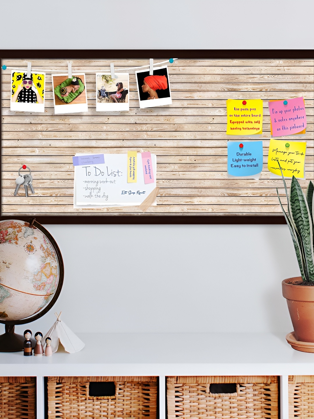 

ArtzFolio Brown Printed Wood Bulletin Board With Sticky Notes