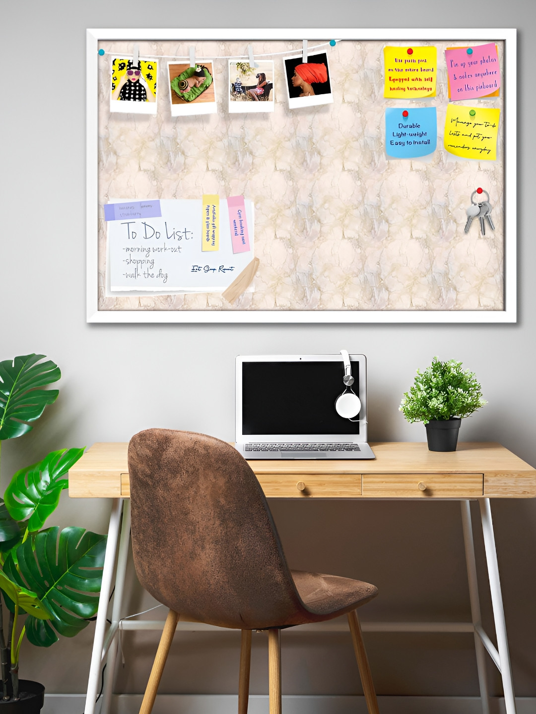 

ArtzFolio Beige & Yellow Printed Wooden Bulletin Board & Sticky Notes Wall Hangings Decor