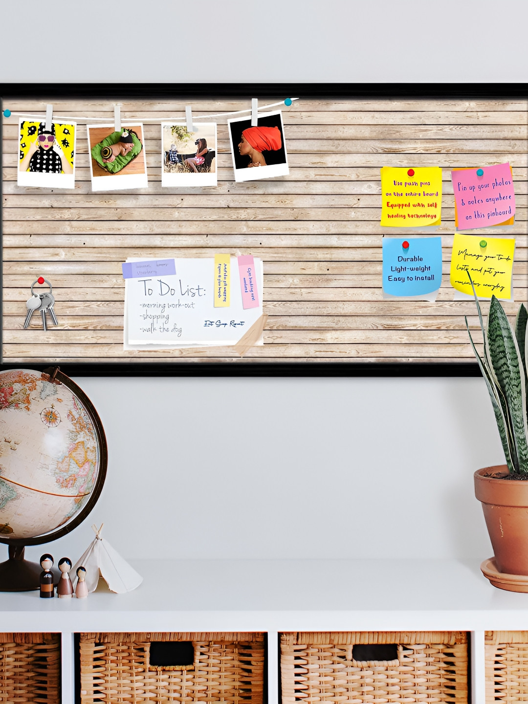 

ArtzFolio Beige & Black Printed Wooden Bulletin Board