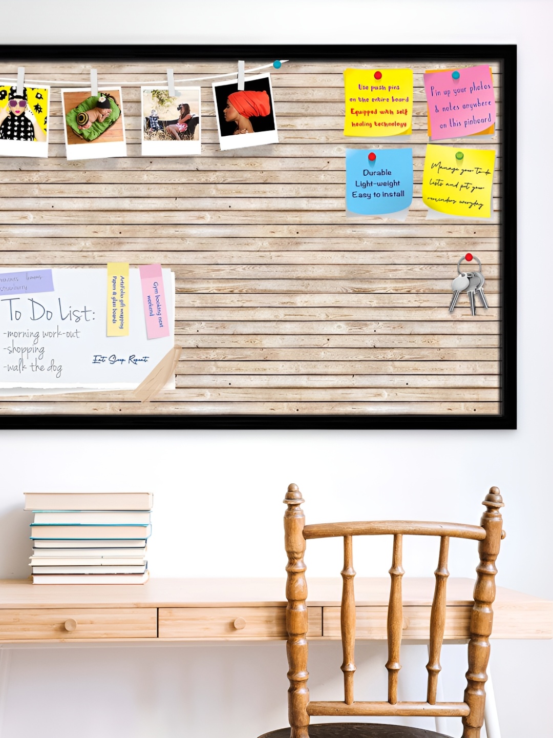 

ArtzFolio Brown Textured Wooden Bulletin Board With Sticky Notes