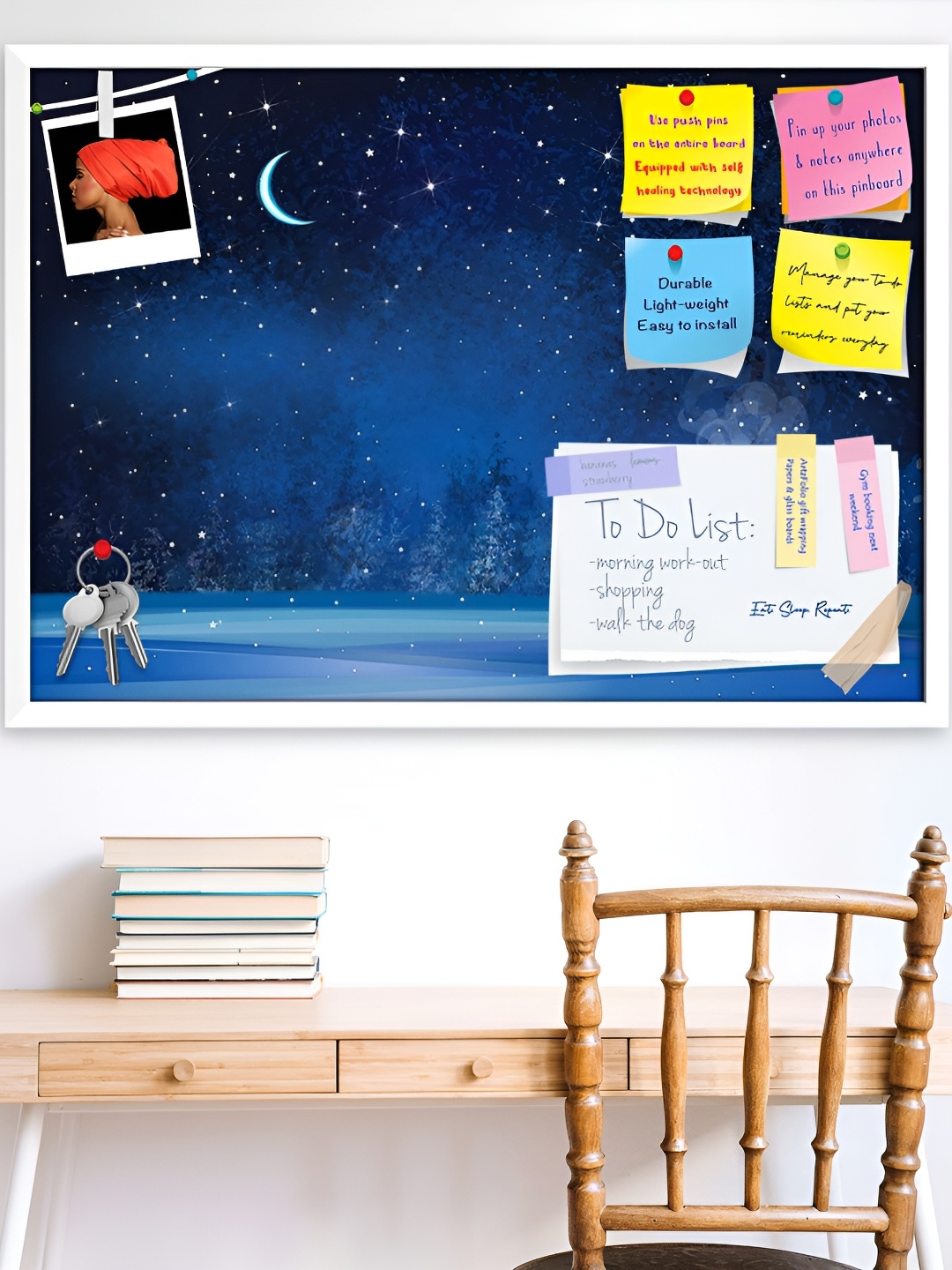 

ArtzFolio White Winter Landscape D9 Wooden Bulletin Board With Push Pin & Sticky Notes