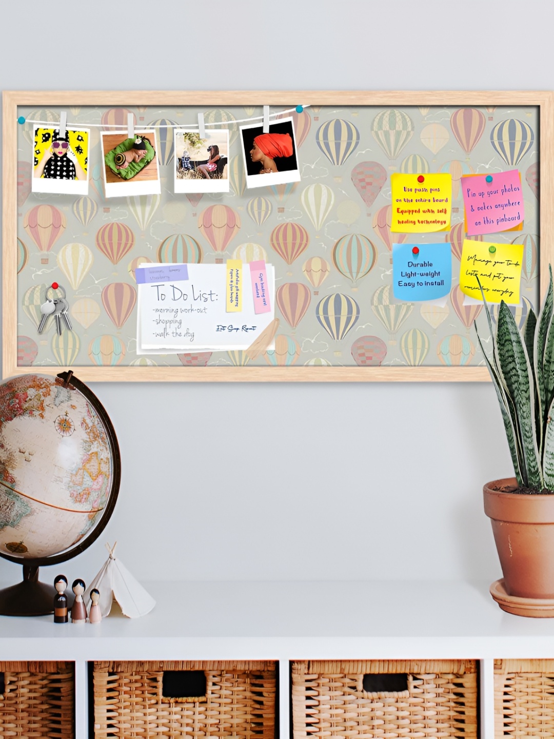 

ArtzFolio Camel Brown Air Balloons Printed Wooden Bulletin Board With Sticky Notes