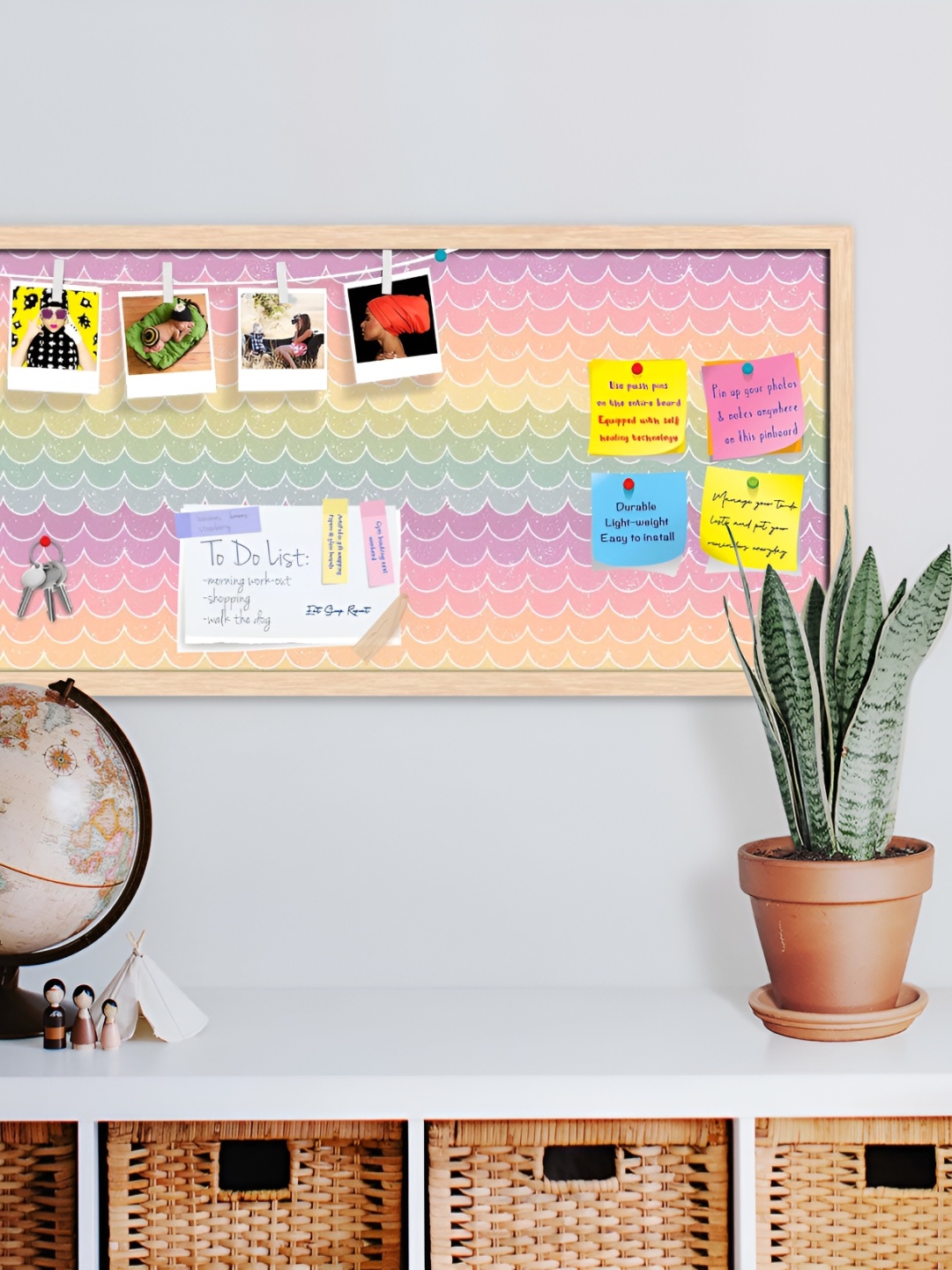 

ArtzFolio Camel Brown Printed Wooden Bulletin Board With Sticky Notes