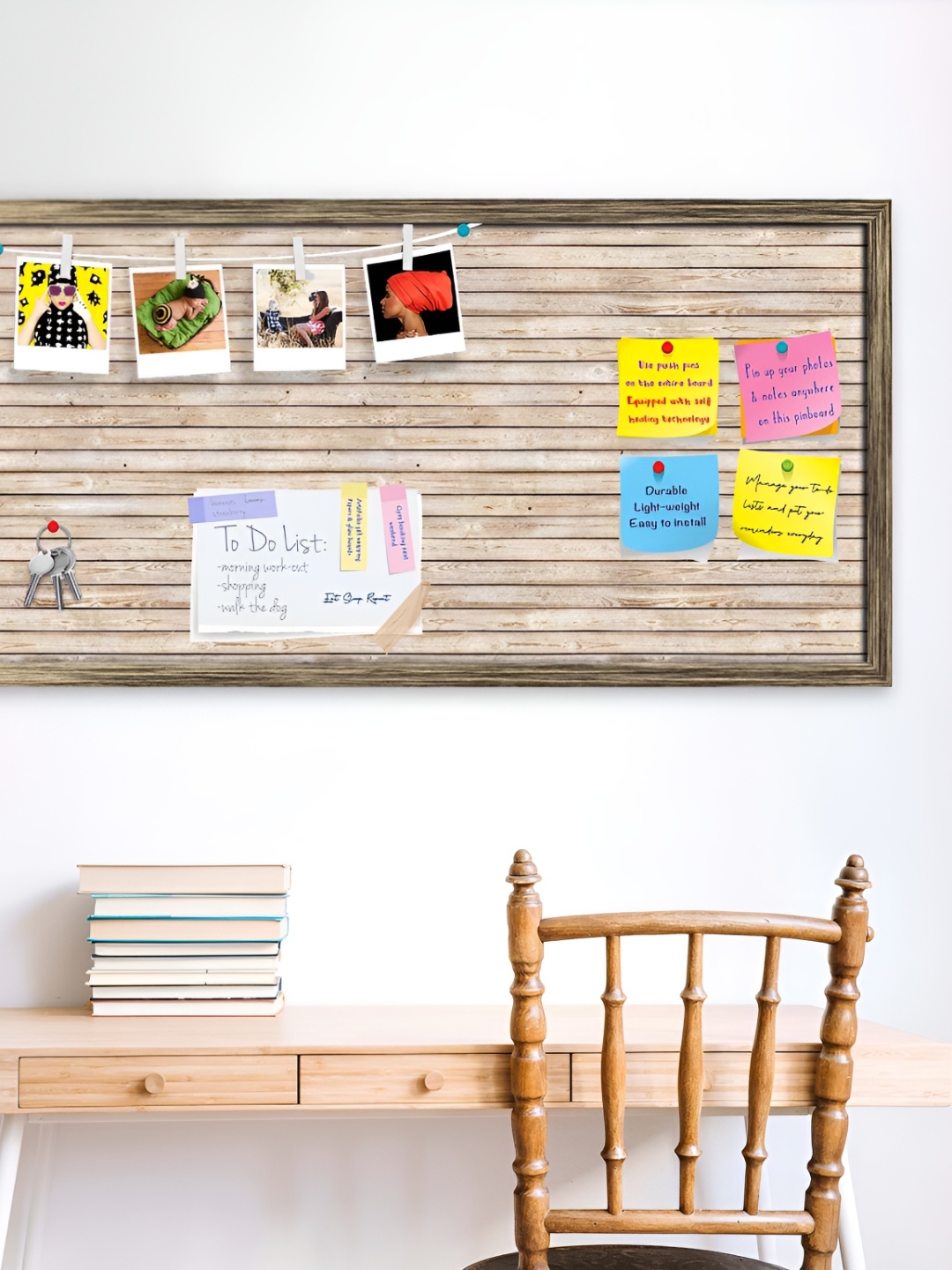 ArtzFolio Brown & Beige Texture Printed Wooden Bulletin Board