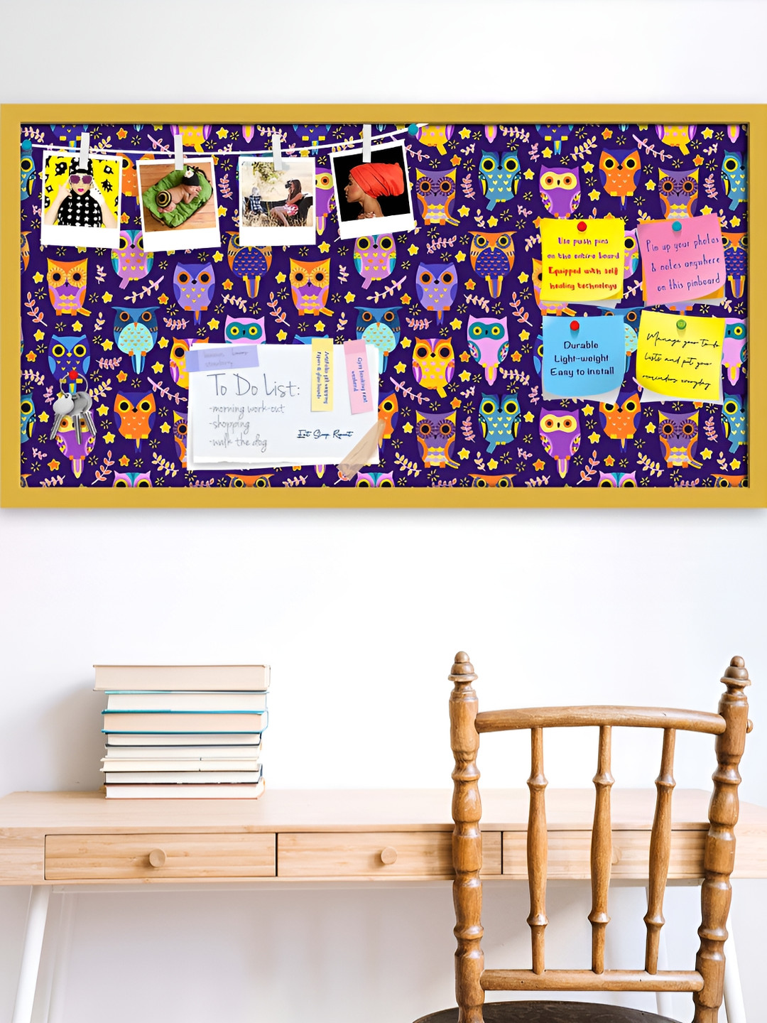 

ArtzFolio Yellow & Pink Printed Wooden Bulletin Board & Sticky Notes Wall Hangings Decor