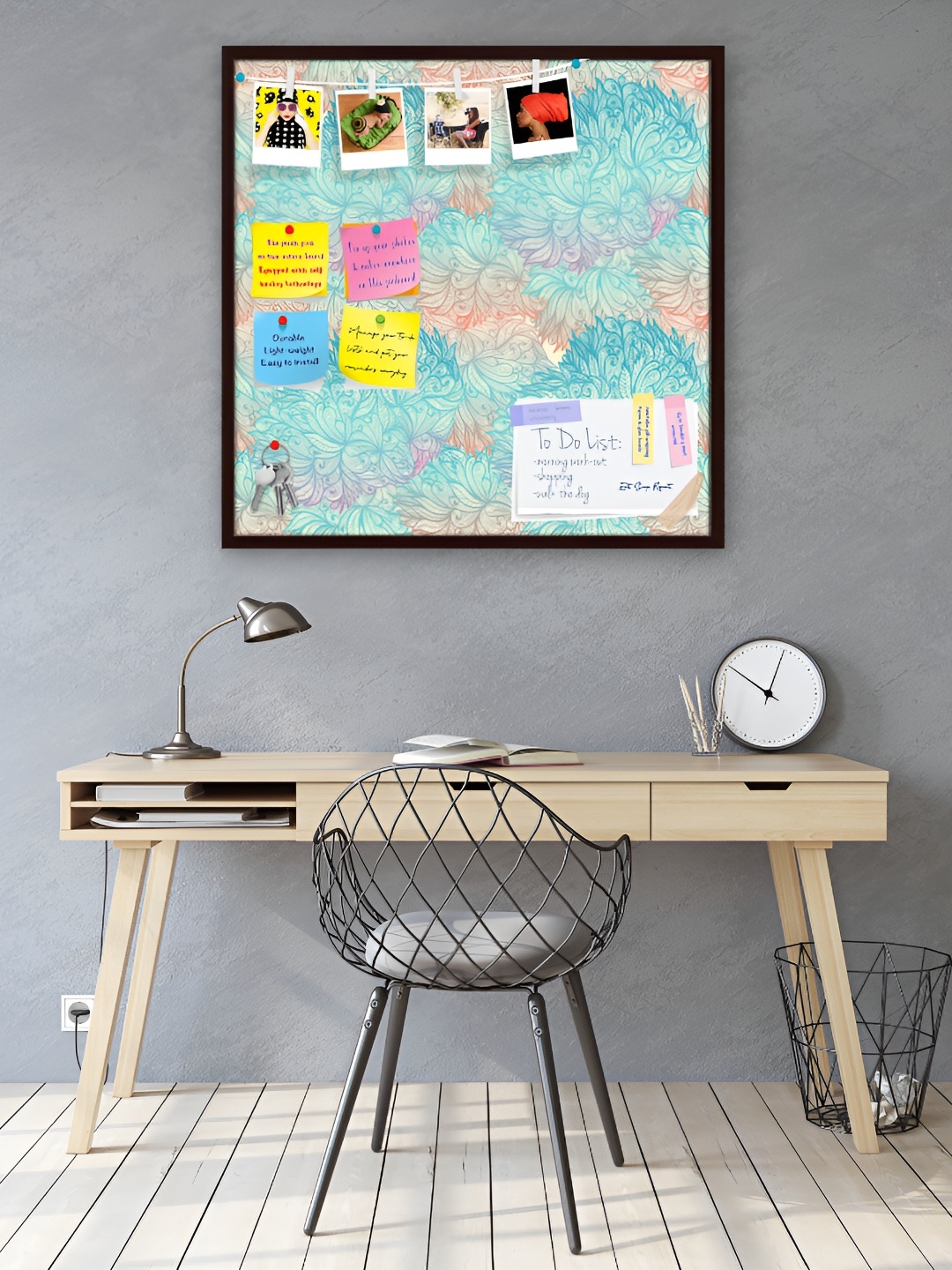

ArtzFolio Brown & Yellow Printed Wooden Bulletin Board & Sticky Notes Wall Hangings Decor