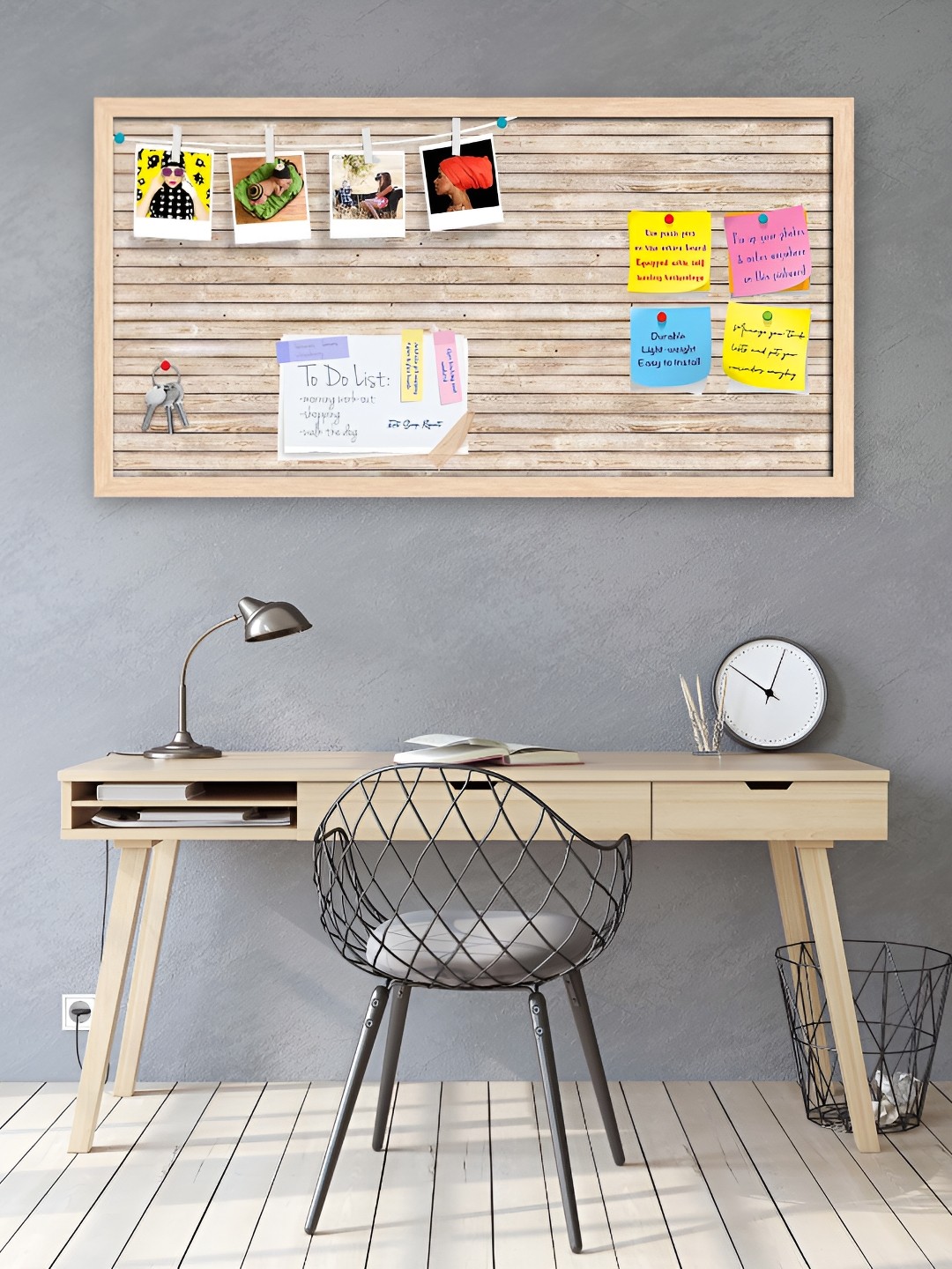 

ArtzFolio Camel Brown Printed Wooden Bulletin Board With Sticky Notes