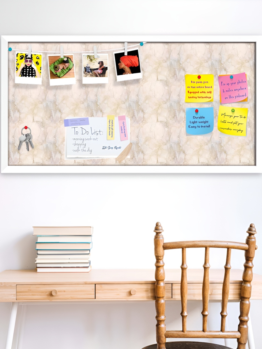 

ArtzFolio White Printed Wooden Bulletin Board With Sticky Notes