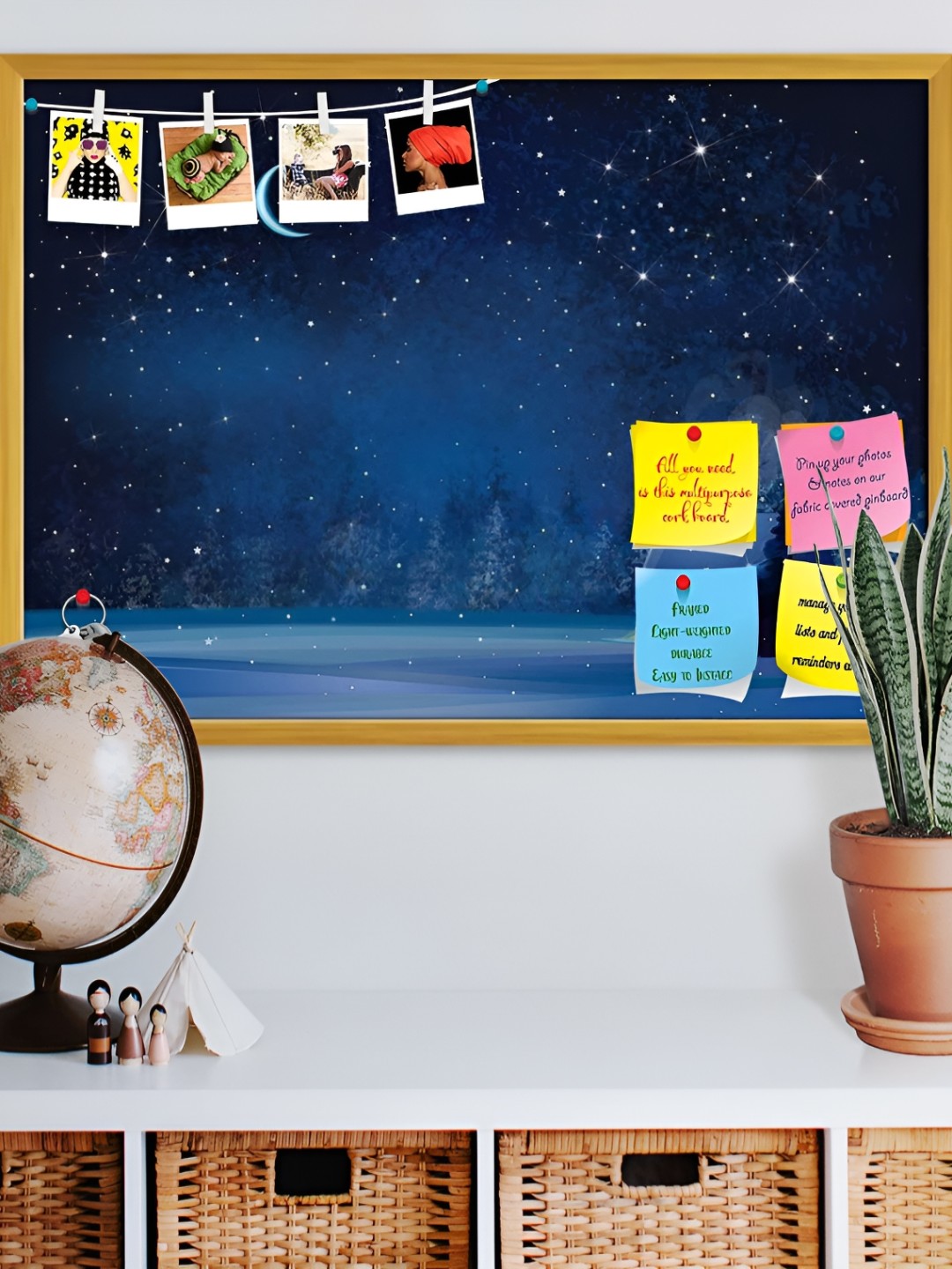 

ArtzFolio Brown Wooden Bulletin Board With Push Pin & Sticky Notes Wall Hanging Decor