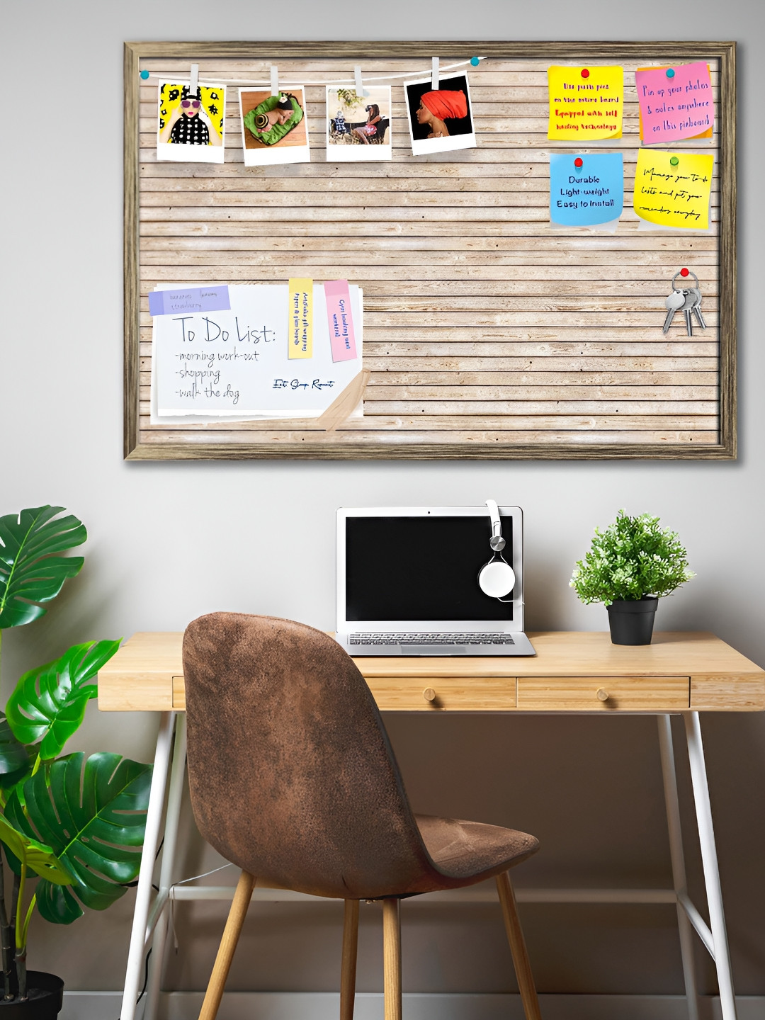 

ArtzFolio Brown & Yellow Printed Wooden Bulletin Board & Sticky Notes Wall Hangings Decor