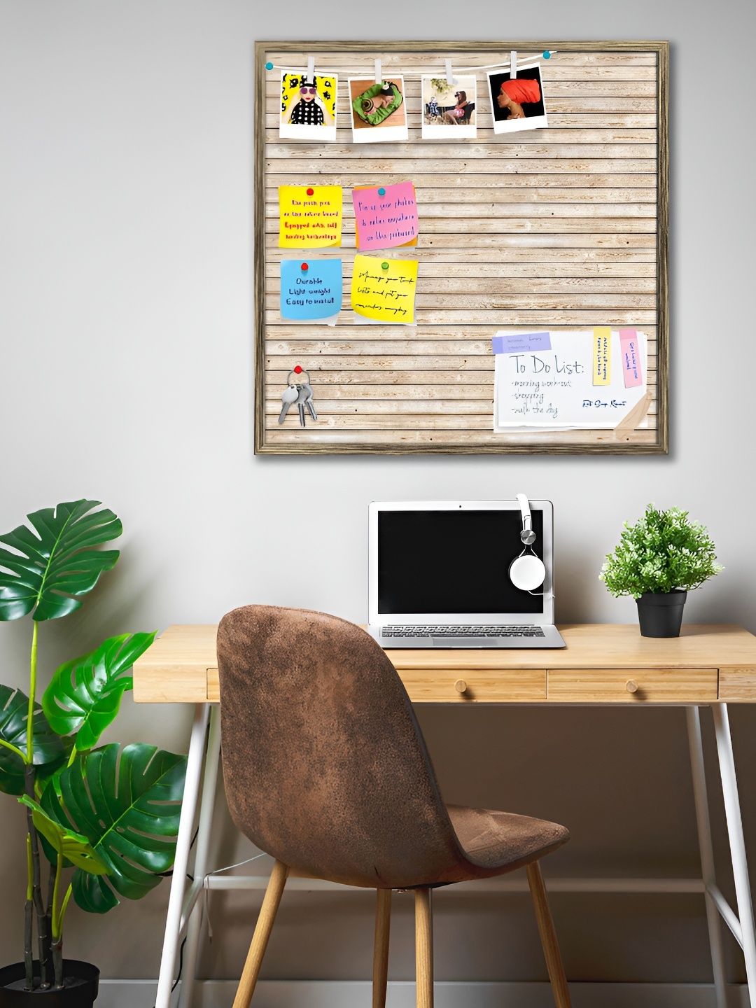 ArtzFolio Copper Printed Wooden Bulletin Board With Sticky Notes