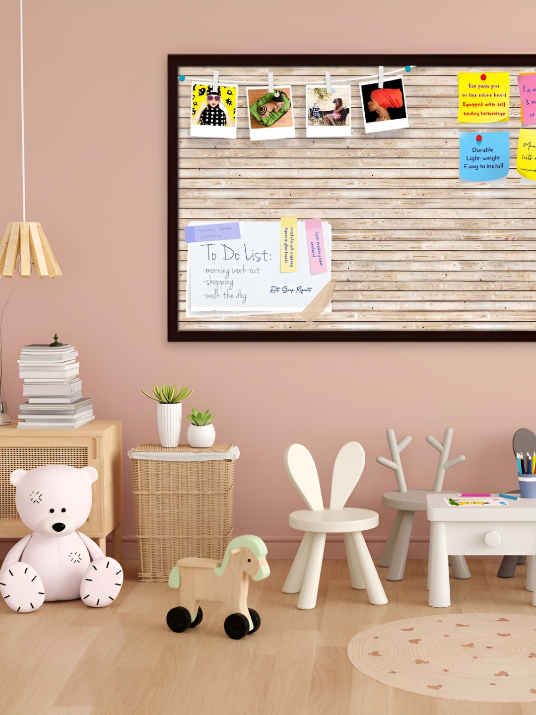 

ArtzFolio Brown Nature Texture Wooden Bulletin Board With Push Pin & Sticky Notes