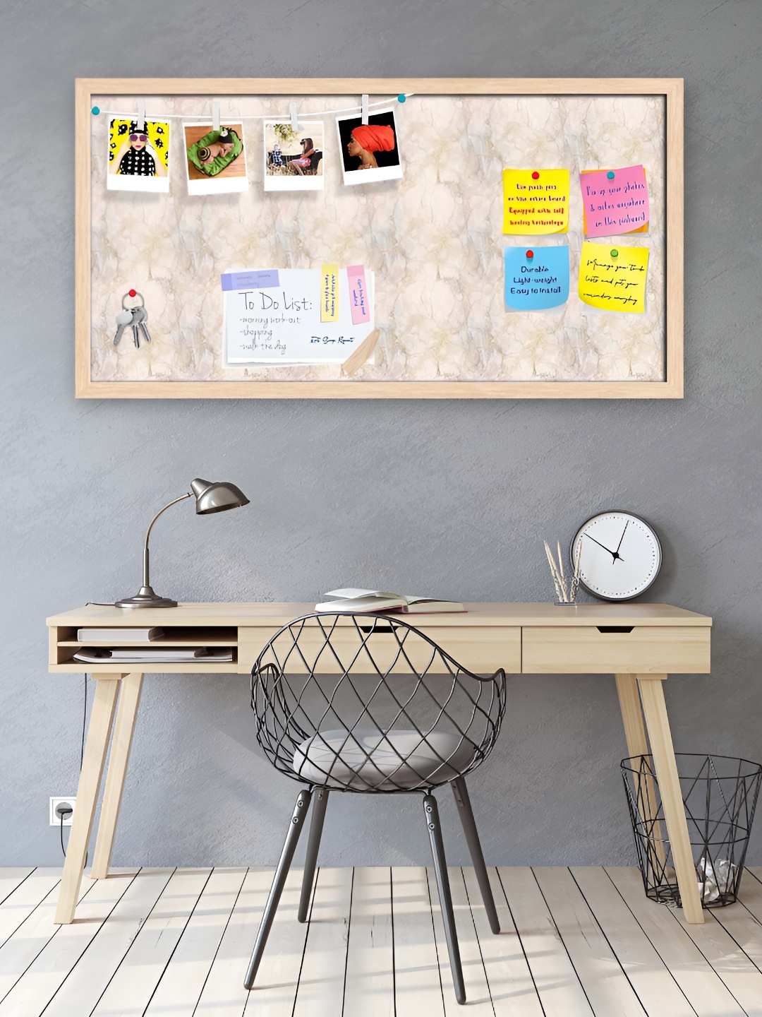 

ArtzFolio Printed Wooden Bulletin Board With Sticky Notes, Pink