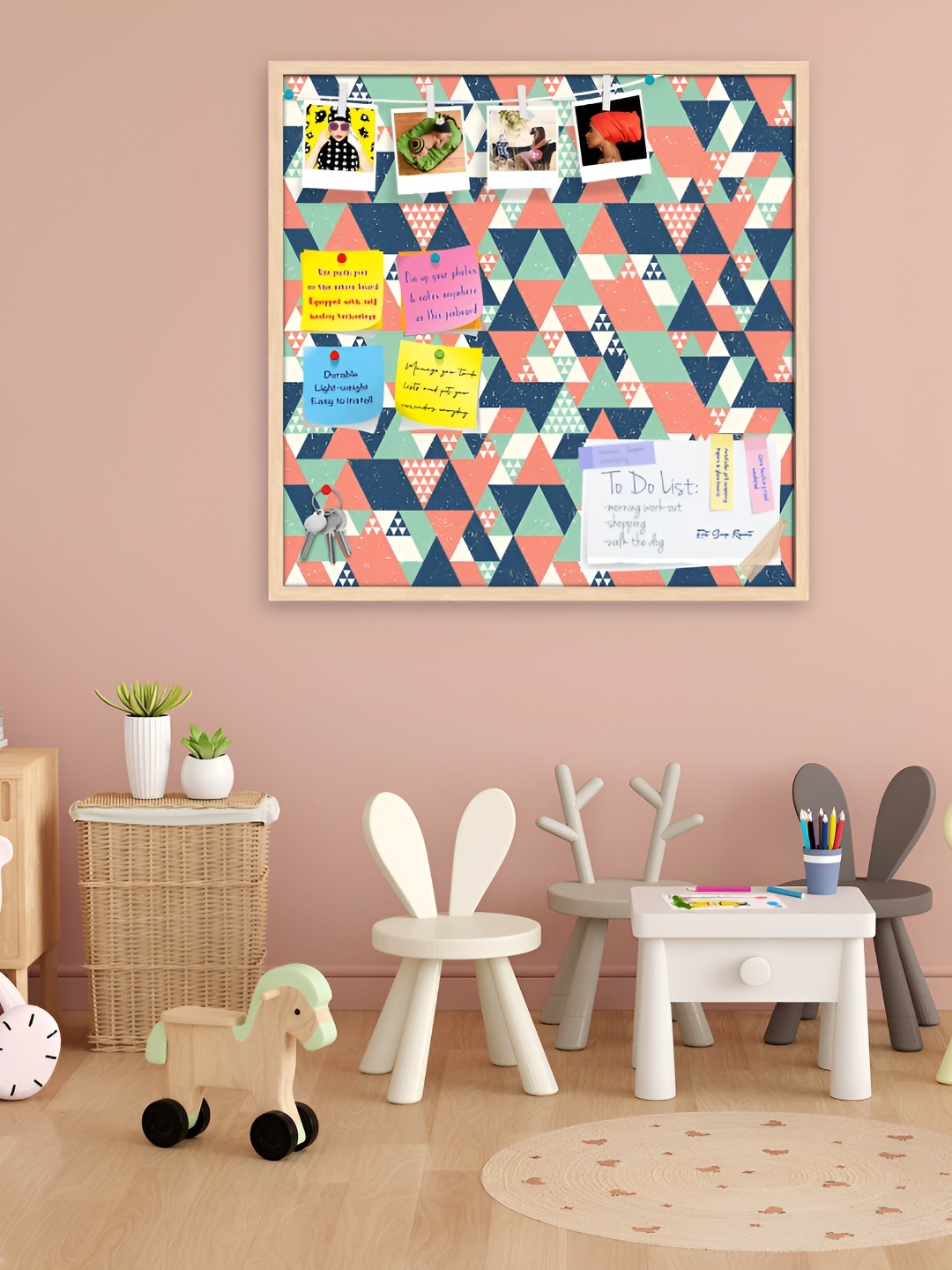 

ArtzFolio Camel Brown Printed Wooden Bulletin Board With Sticky Notes