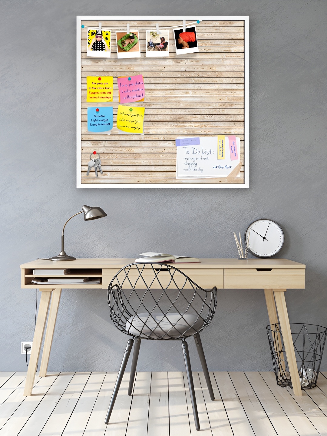

ArtzFolio Brown Textured Wooden Bulletin Board With Sticky Notes