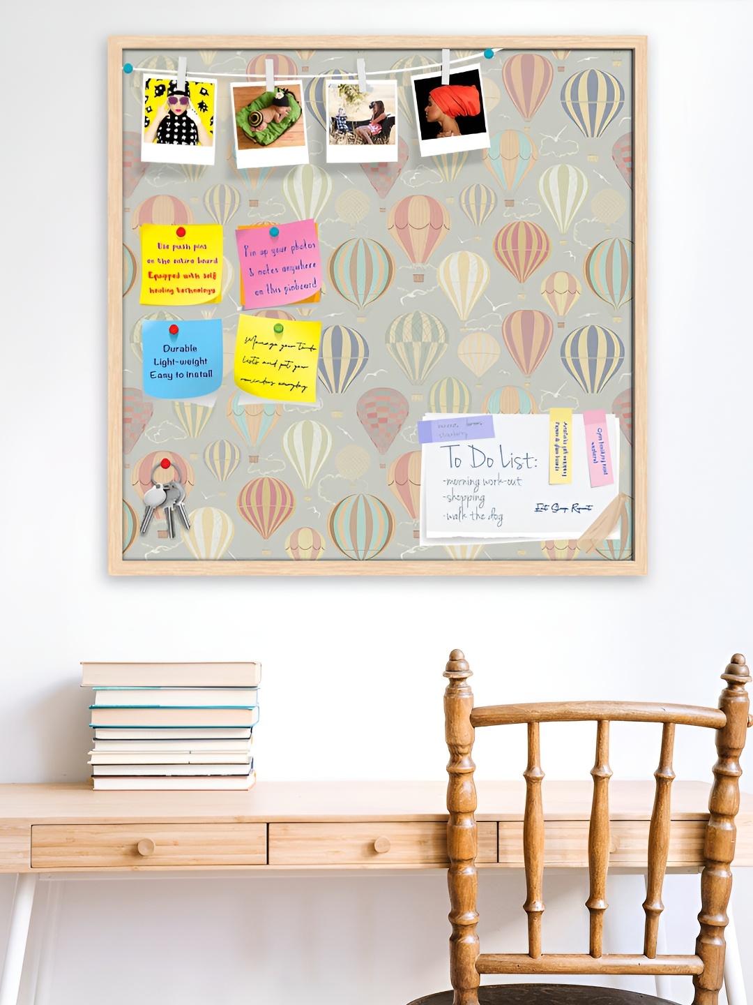 

ArtzFolio Grey Air Balloon Printed Wooden Bulletin Board With Sticky Notes