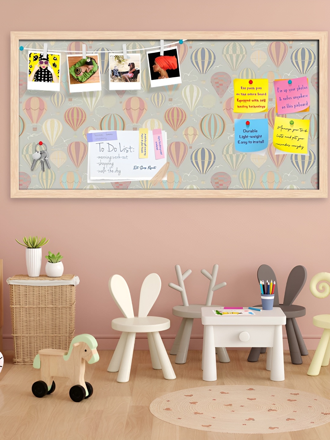 

ArtzFolio Camel Brown Air Balloons Printed Wooden Bulletin Board With Sticky Notes