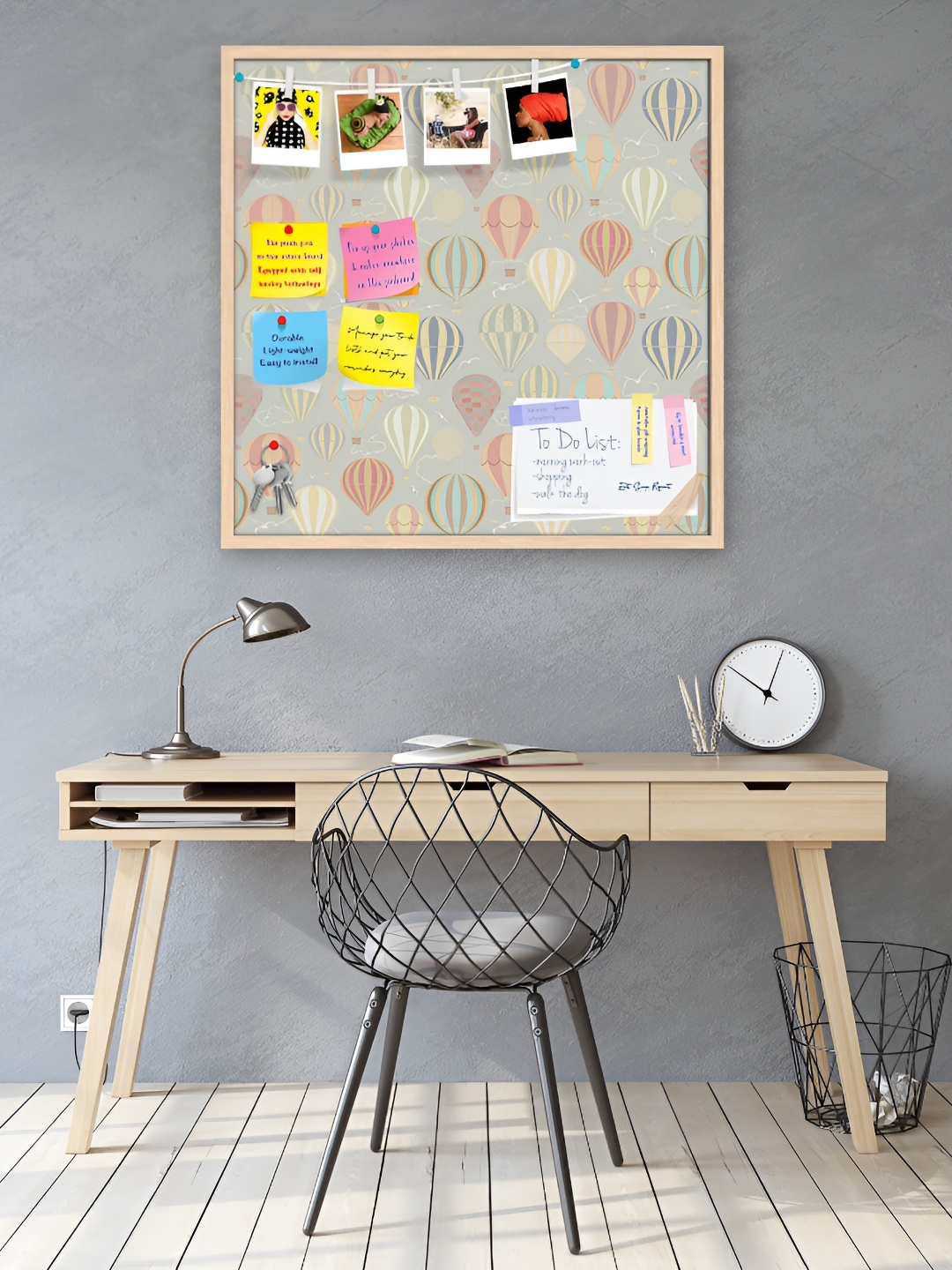 

ArtzFolio Camel Brown Air Balloons Printed Wooden Bulletin Board With Sticky Notes