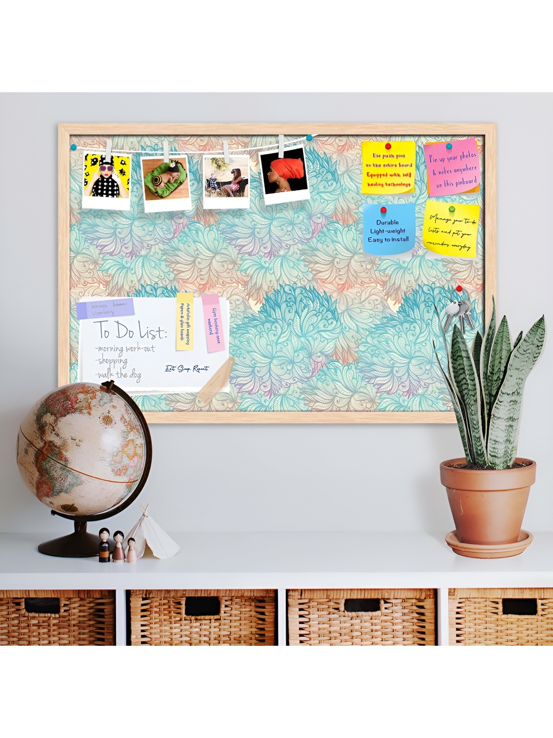 

ArtzFolio Camel Brown & Blue Vintage Cloudy Printed Hanging Bulletin Board