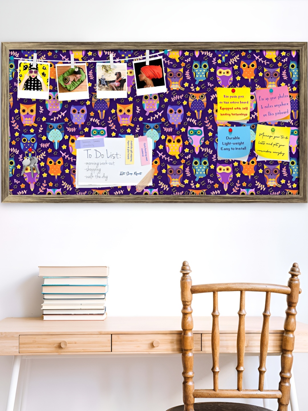 

ArtzFolio Copper Coloured & Navy Blue Owls Printed Hanging Bulletin Board
