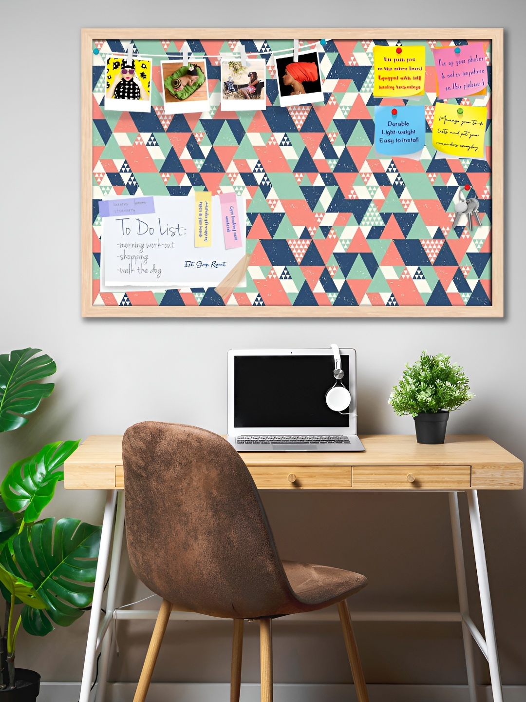 

ArtzFolio Camel Brown & Blue Printed Hanging Bulletin Board Wall Decor
