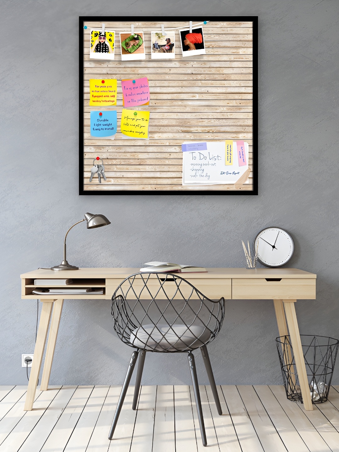 

ArtzFolio Beige & Black Natural Texture Printed Wooden Bulletin Board