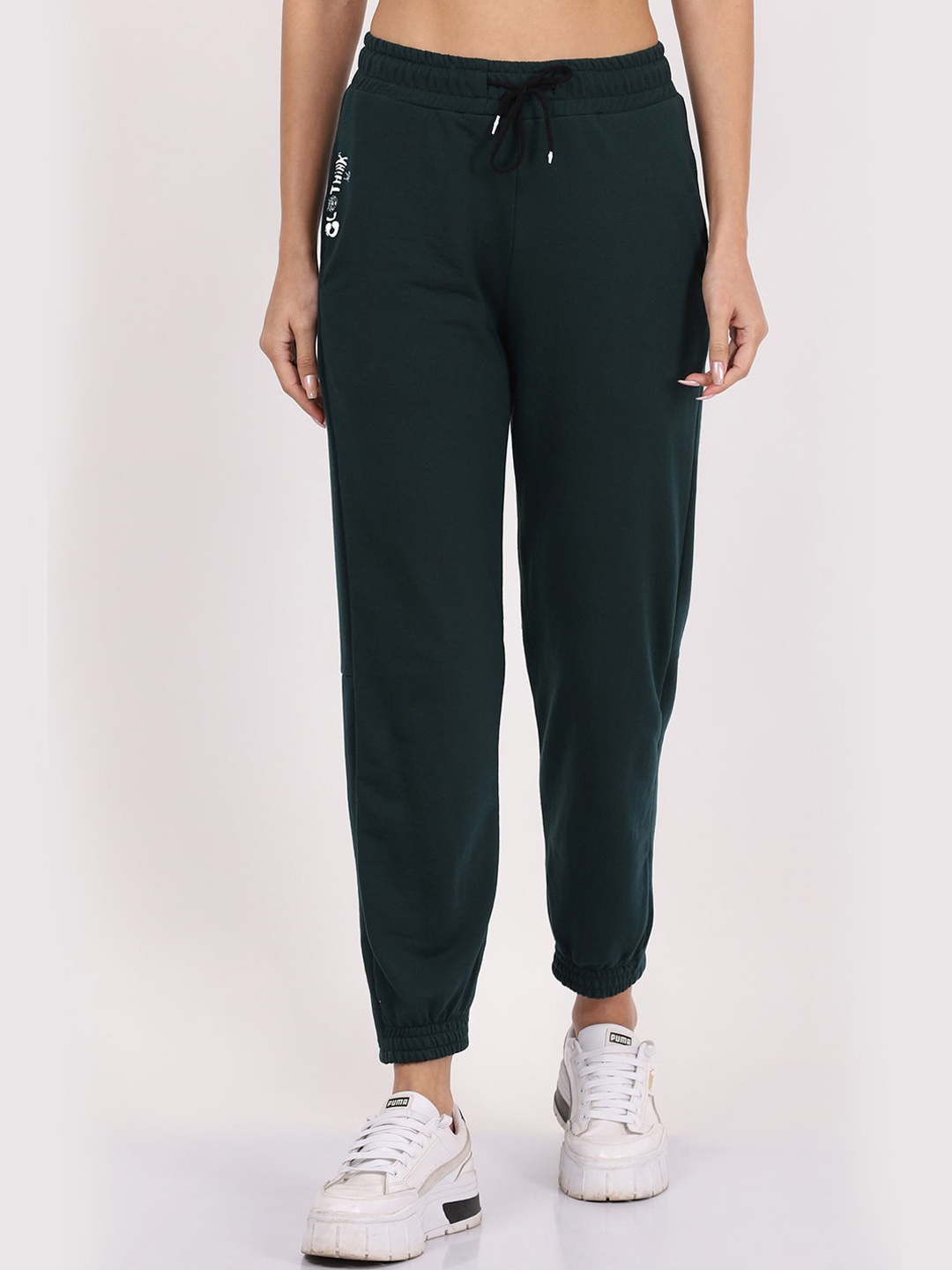 

BAESD Women Relaxed High-Rise Non Iron Organic Cotton Joggers, Green