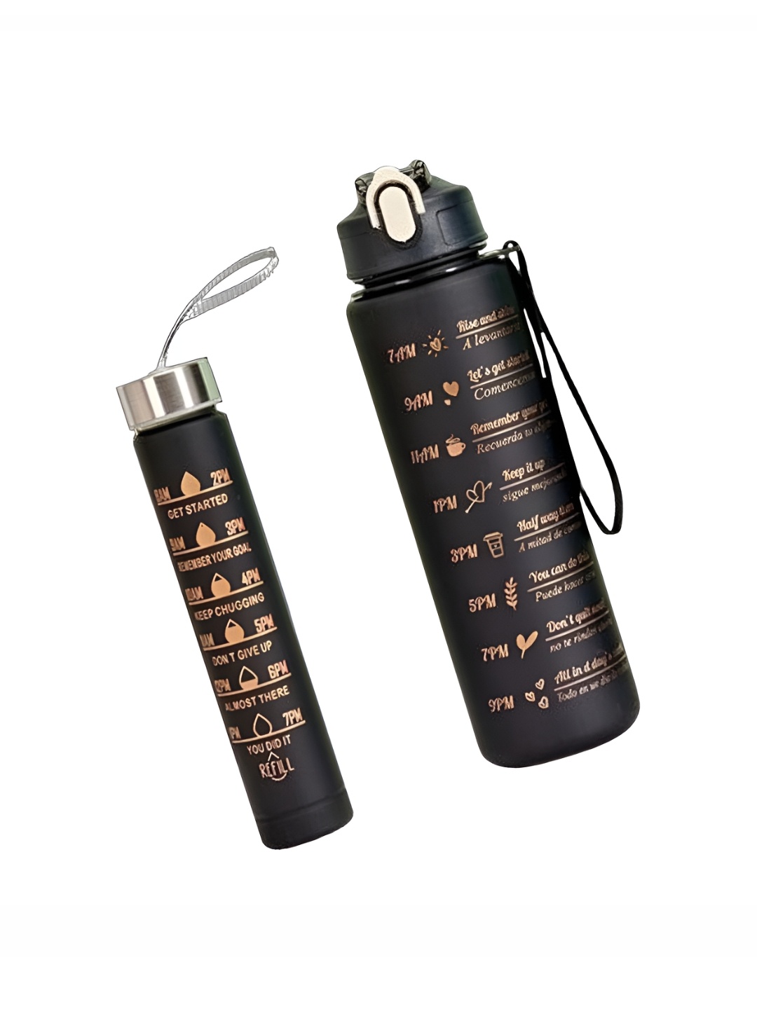 

WELOUR Black & Brown 2 Pieces Printed Water Bottles 900 ml Each