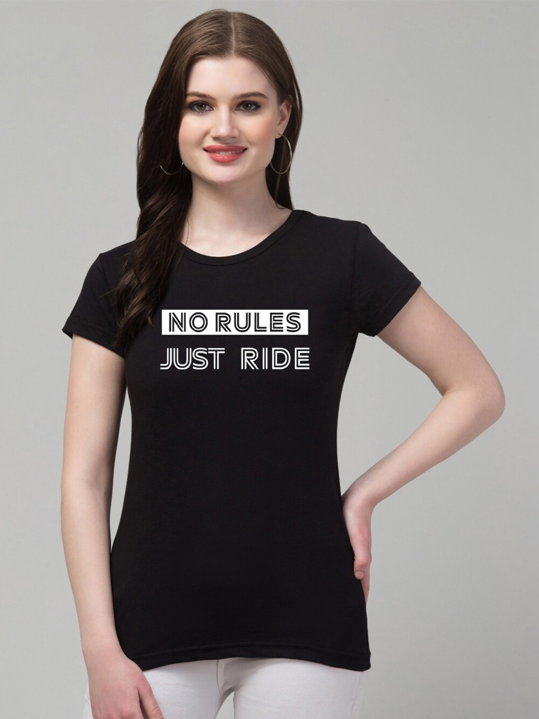 

Trend Level Typography Printed Pure Cotton T-shirt, Black