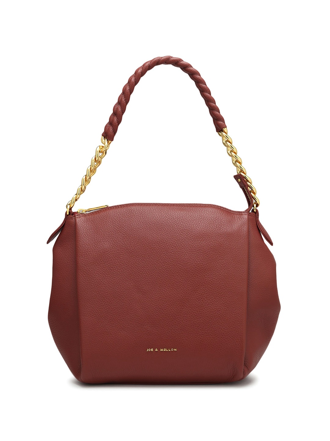 

Joe & Mellon Leather Structured Handheld Bag, Burgundy