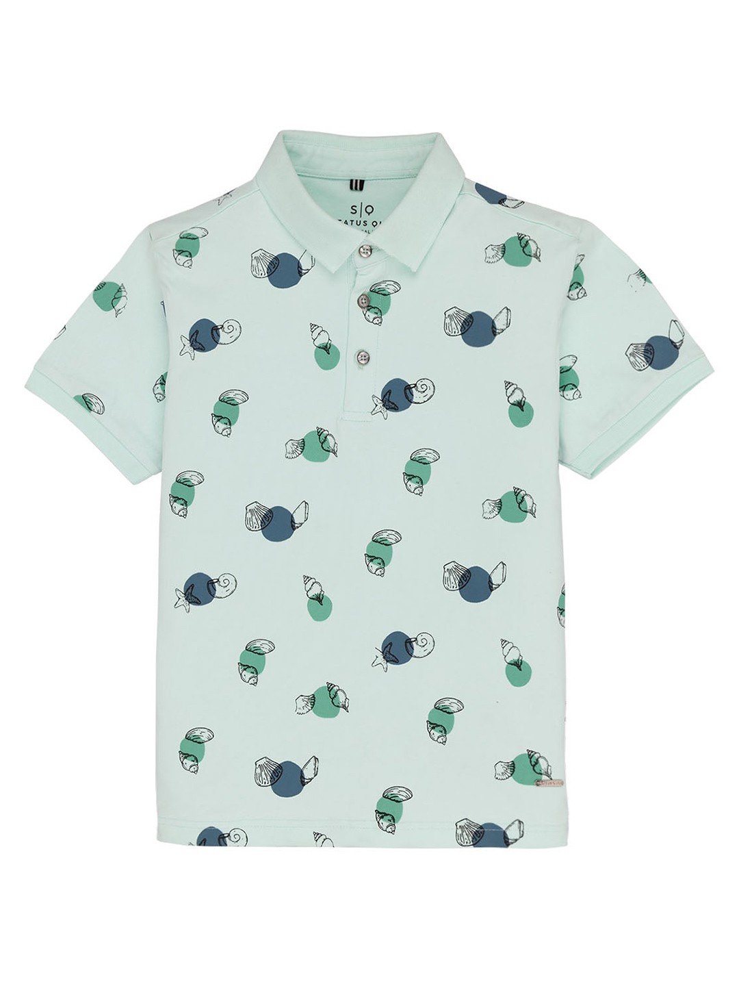 

Status Quo Kids Conversational Printed Polo Collar T-shirt, Blue