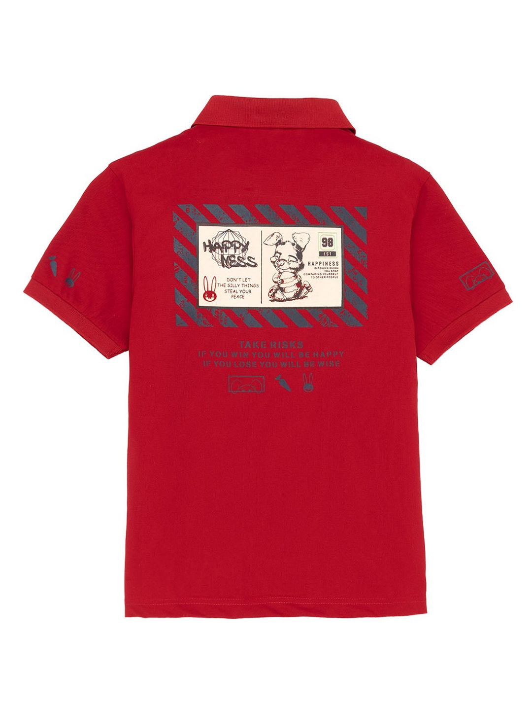 

Status Quo Kids Graphic Printed Polo Collar T-shirt, Maroon