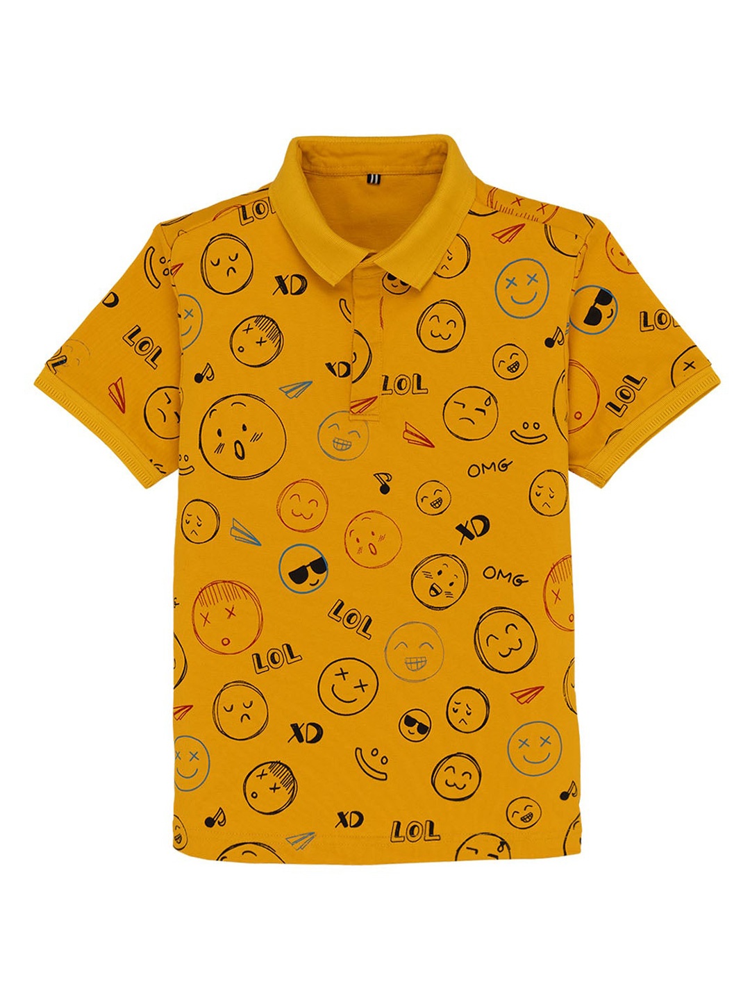 

Status Quo Kids Conversational Printed Polo Collar T-shirt, Mustard