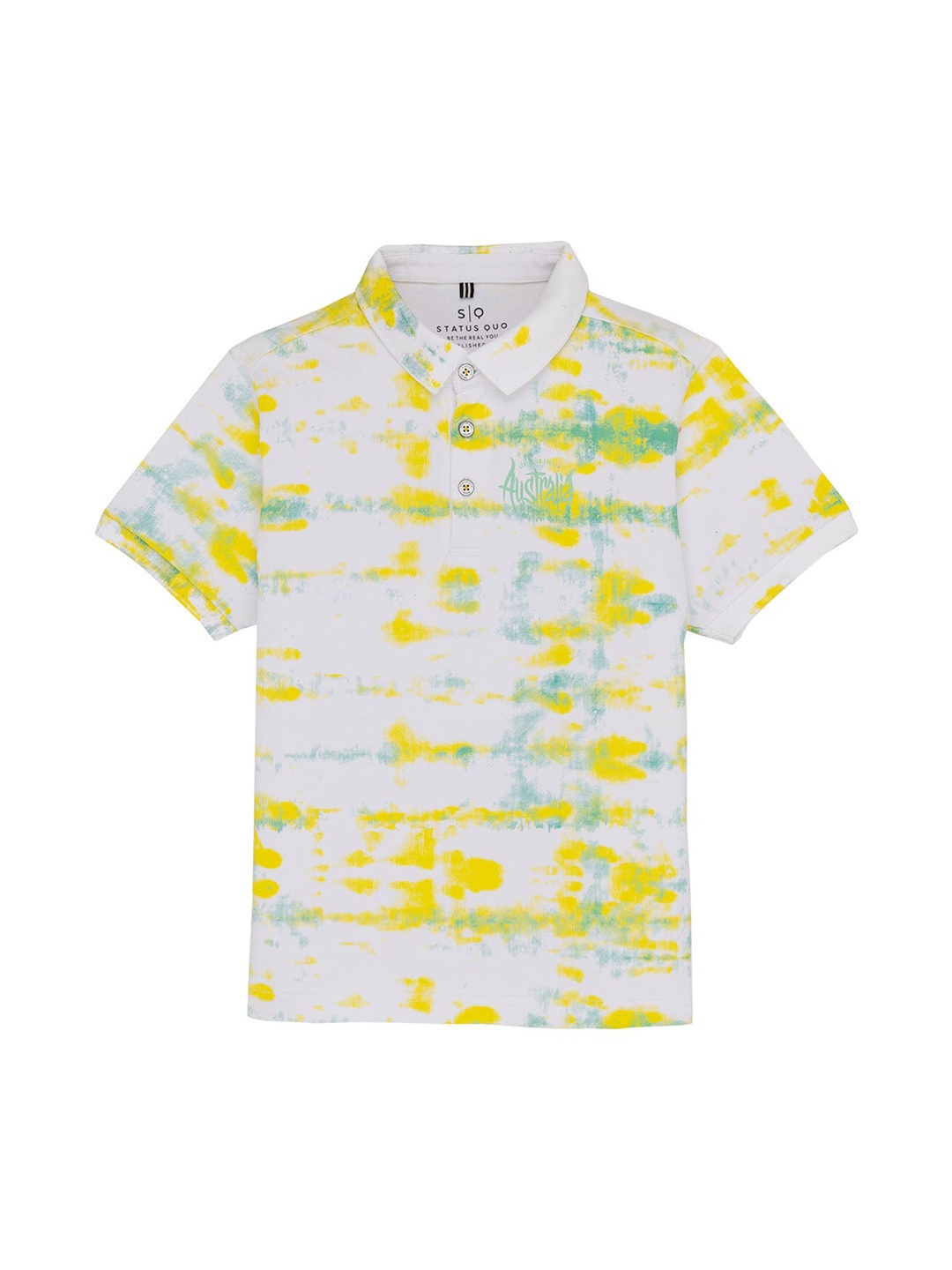 

Status Quo Kids Tie & Dye Polo Collar T-shirt, Yellow