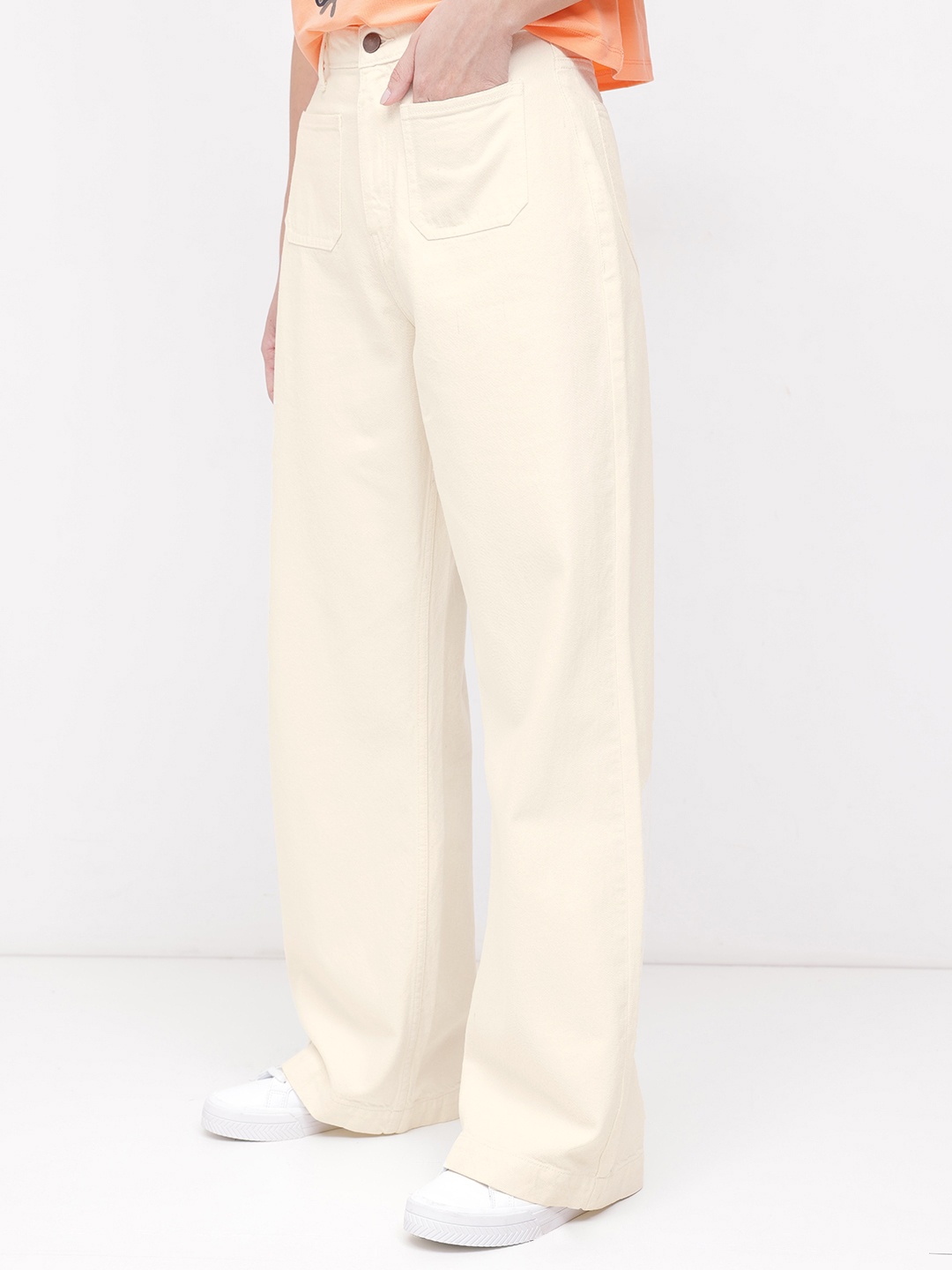 

DressBerry Cleancore Chic Wide Leg Jeans, White