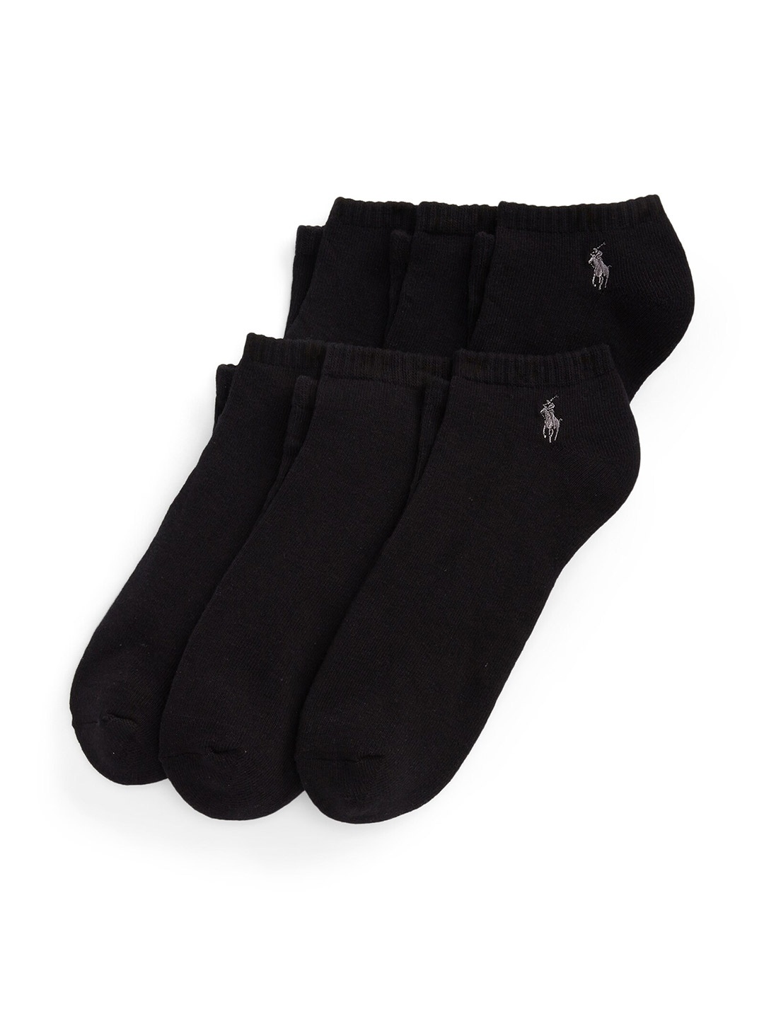 

Polo Ralph Lauren Men Pack of 6 Cotton Ankle-Length Socks, Black