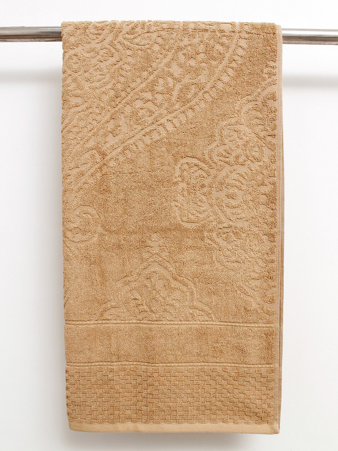 

AVI Living Beige Striped Cotton 550 GSM Bath Towel