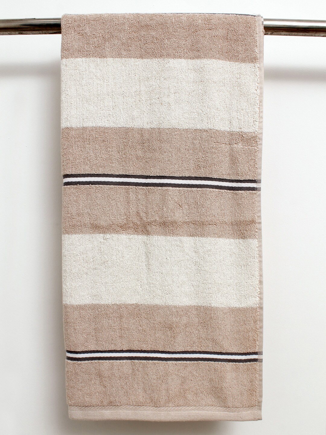 

AVI Living Beige Striped Cotton 550 GSM Bath Towel