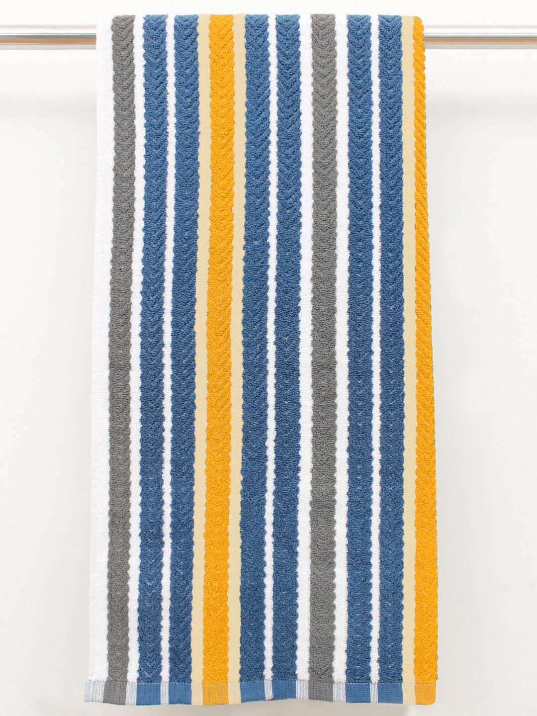 

AVI Living Blue & White Striped Cotton 500 GSM Bath Towel