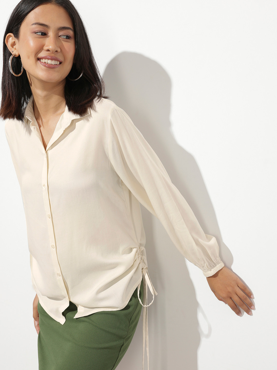 

DressBerry Pearl White Femme & Creme Shirt, Off white