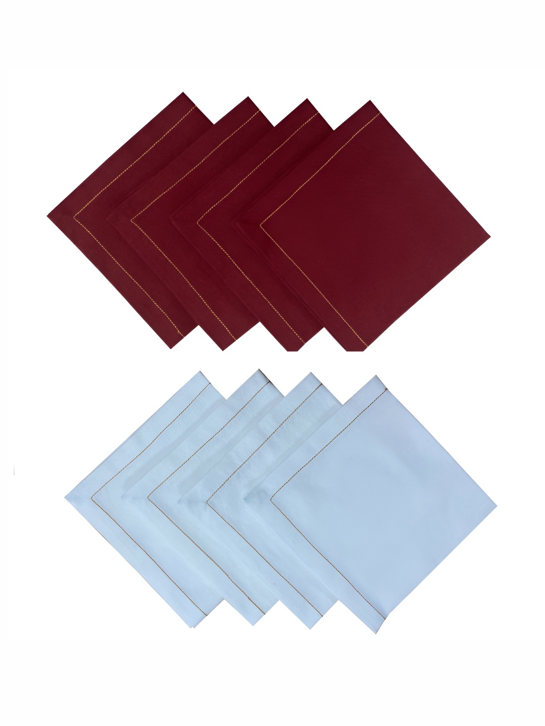 

FOVEROS 8 Pieces Maroon & Blue Cotton Dinner Table Napkins