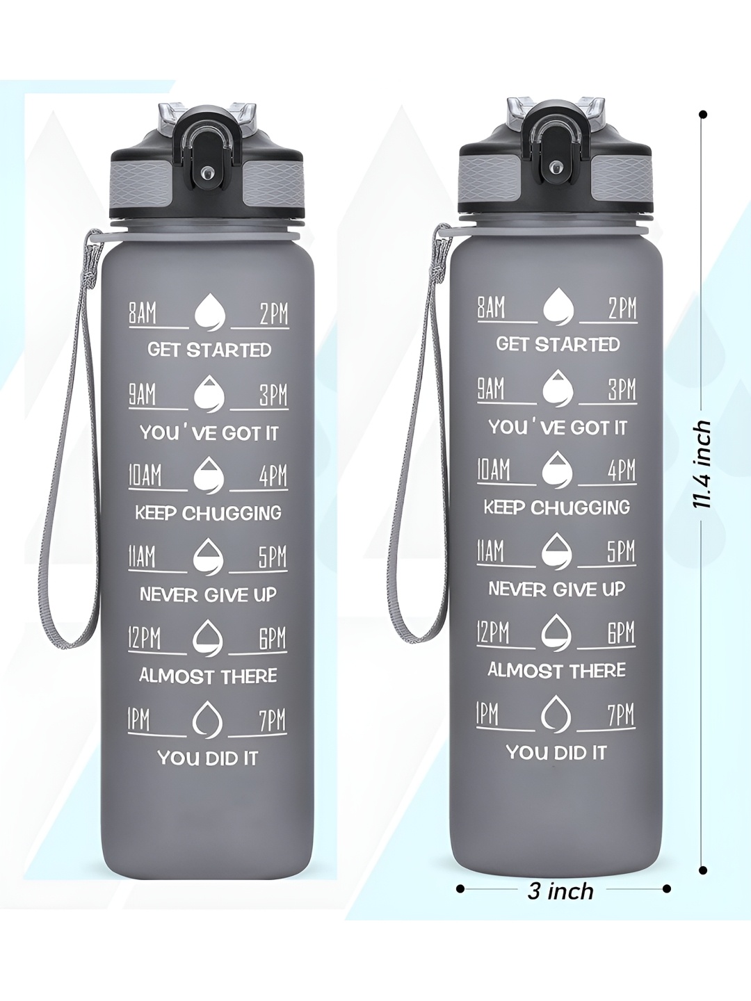

2Mech Black 2 Pieces Water Bottles 1 L Each