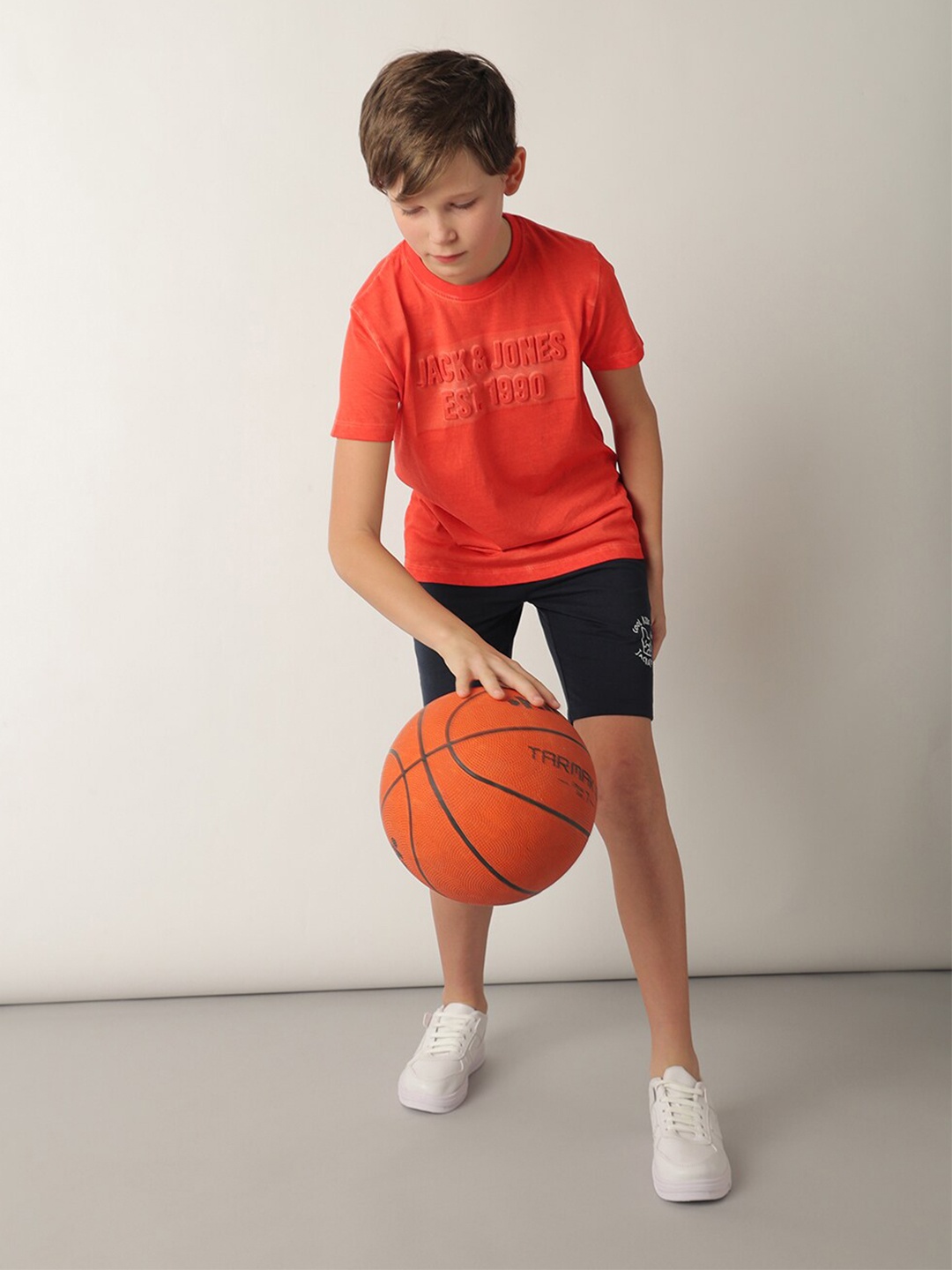 

Jack & Jones Junior Boys Typography Printed Pure Cotton T-shirt, Red