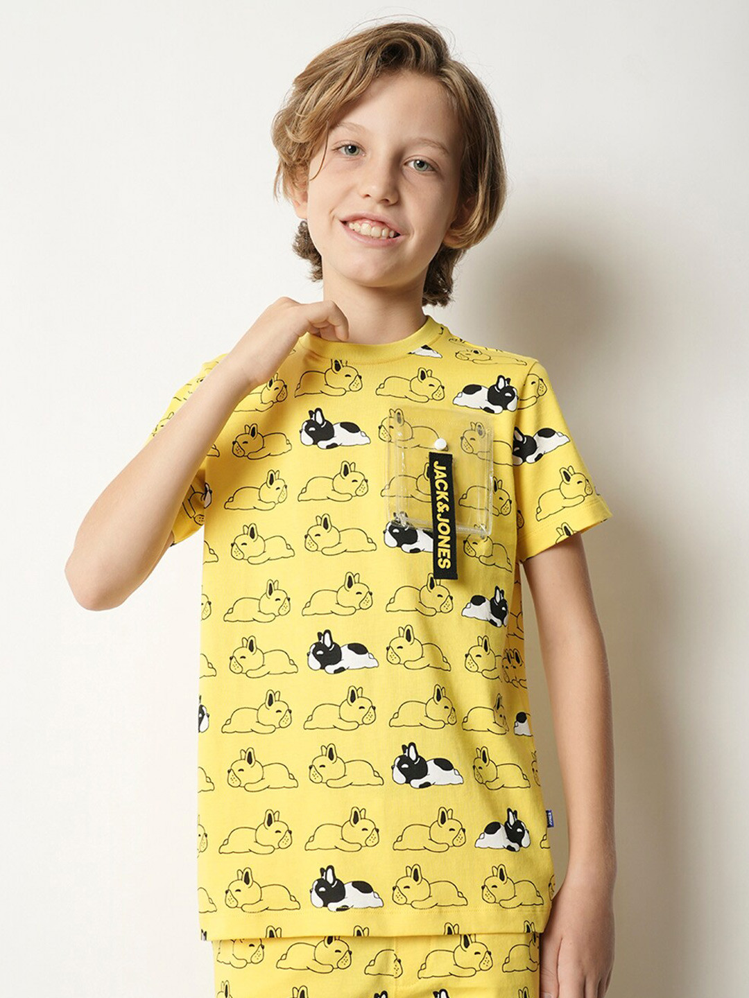 

Jack & Jones Junior Boys Conversational Printed Pure Cotton T-shirt, Yellow