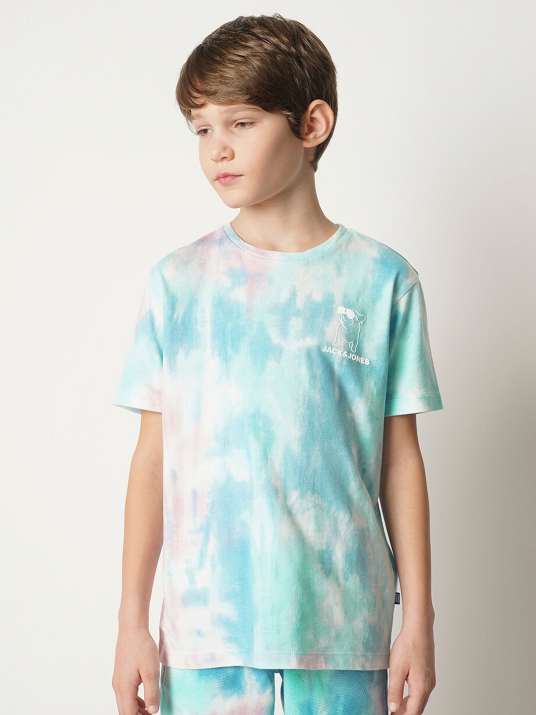 

Jack & Jones Junior Boys Dyed Pure Cotton T-shirt, Blue