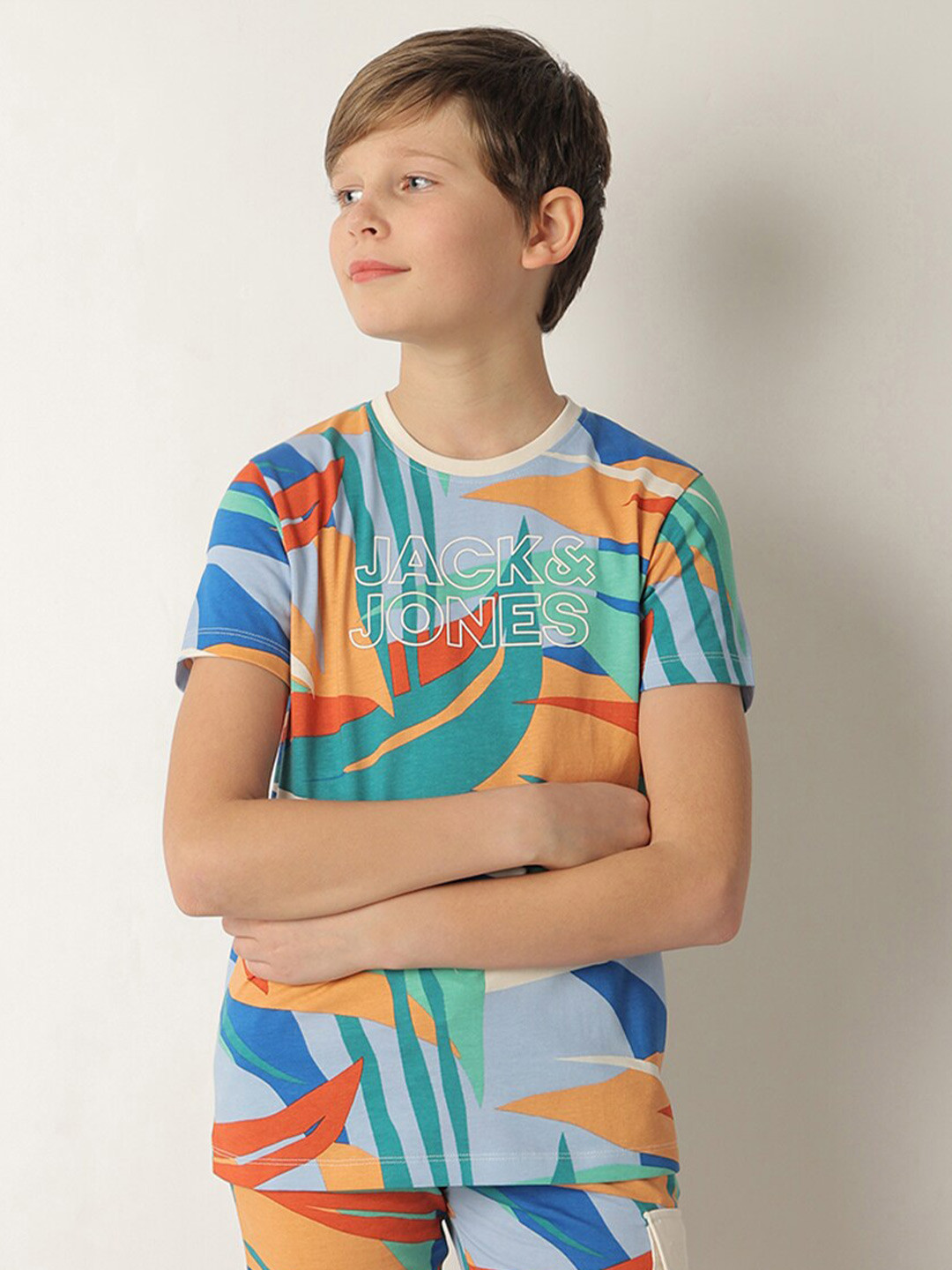 

Jack & Jones Junior Boys Graphic Printed Pure Cotton T-Shirt, Blue